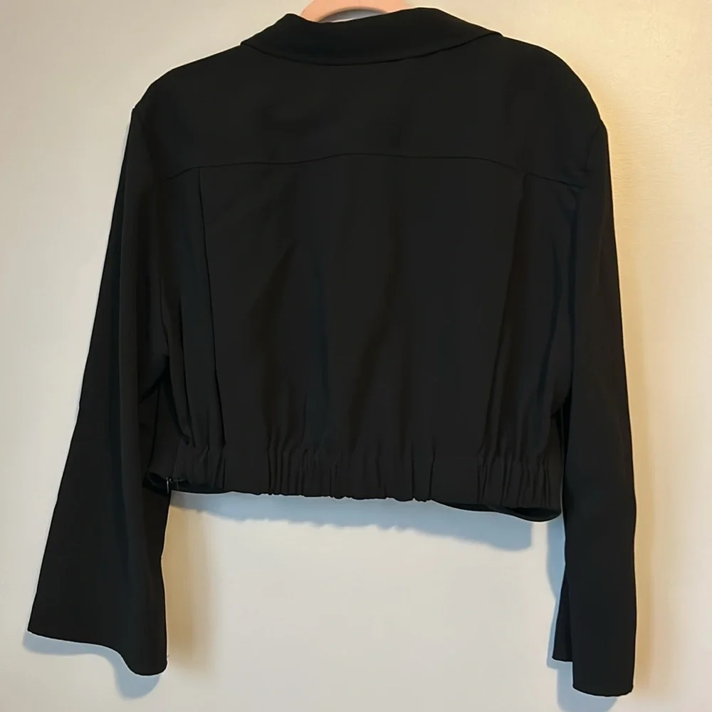 NWT ZARA PLEATED CROP TOP, Black, Size XXL - Picture 7 of 16